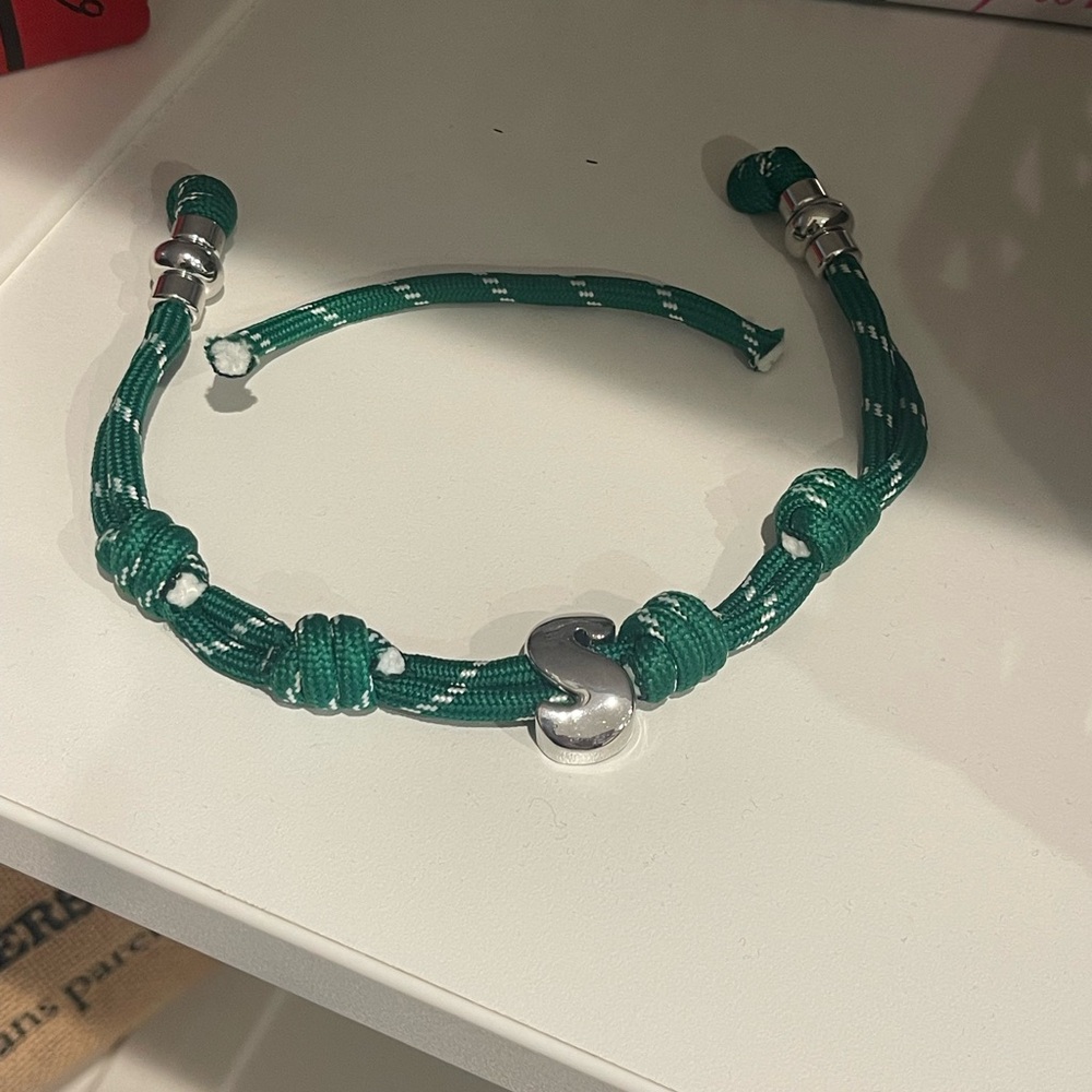 BaubleBar Green and Silver Bracelet